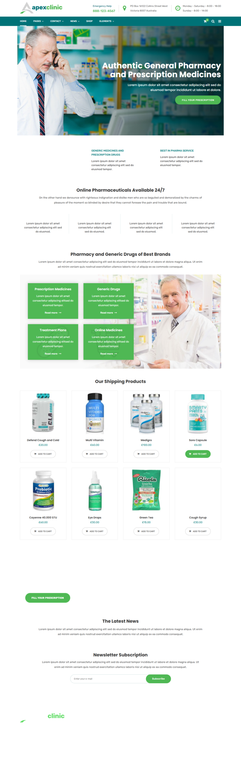 Clinics website design preview