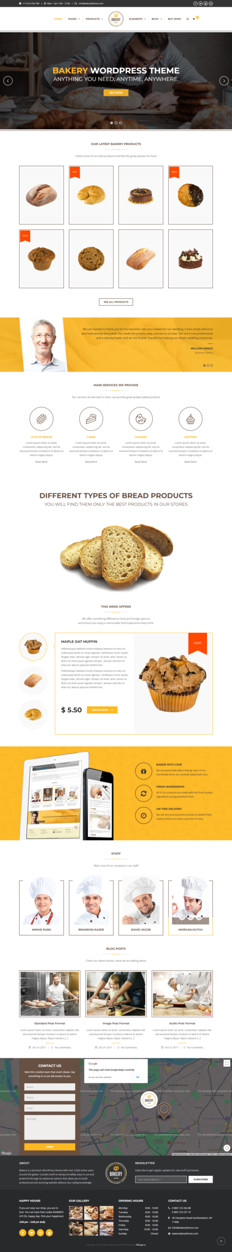 Bakeries website services design preview