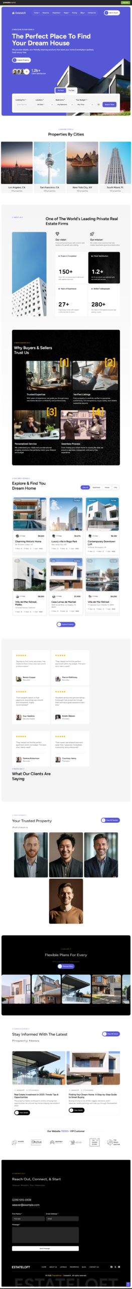 Property management website services design preview